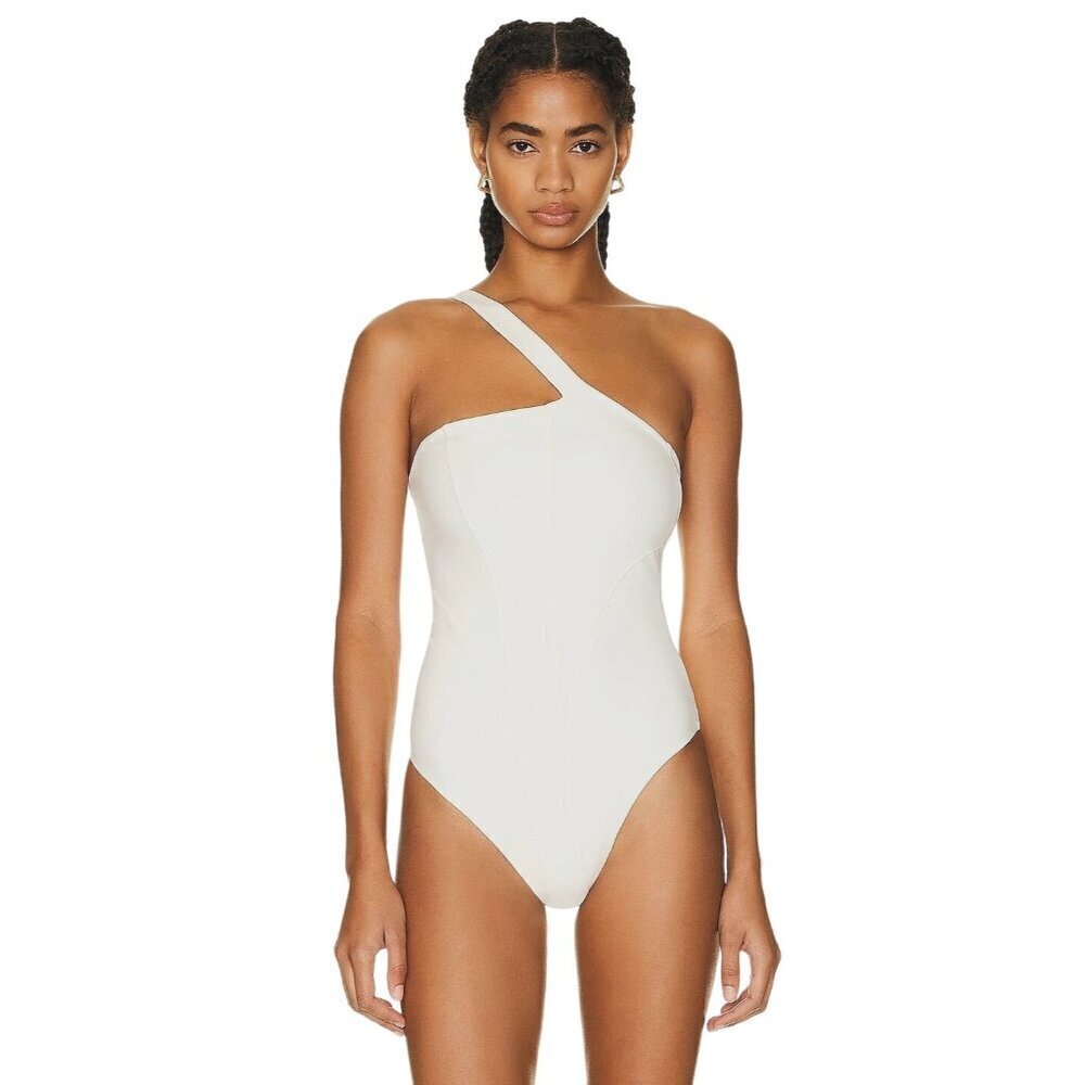 LE ORE One Shoulder Bodysuit in Canvas XSmall New Womens One Shoulder Tank Top